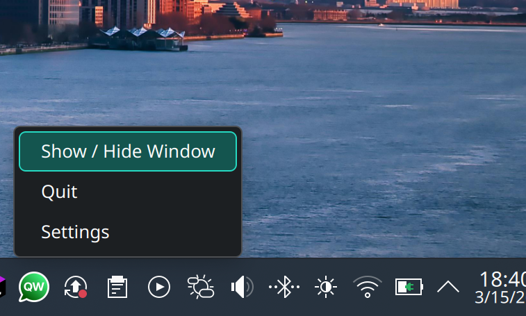 Tray-Icon Screenshot